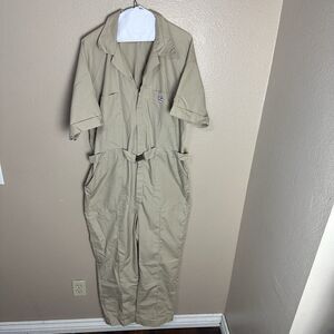 Tom Cat Vintage Coveralls Full Zip Khaki Mechanics Jumpsuit Mens Size Large